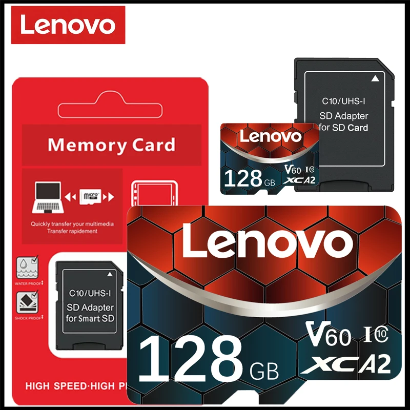 레노버 마이크로 SD 카드 2TB 클래스 10 고속 SD 메모리 카드 128GB U3 V60 플래시 카드 1TB 512GB 256GB 닌텐도 스위치용