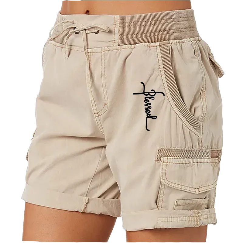

Fashion Printed Women's Cargo Shorts Work Shorts Outdoor Summer Shorts with Pockets Casual Female Sport Short Pants