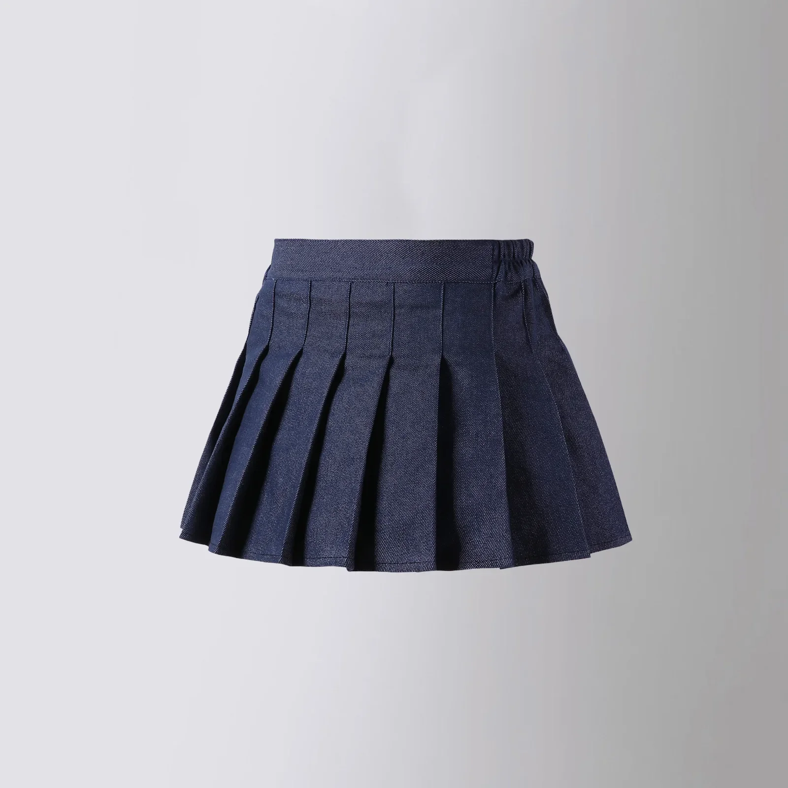 2025 New Girls Denim Pleated Skirt Blue Fashion All-match School Teen Children Short Skirt Casual Kids A-line SkirtS