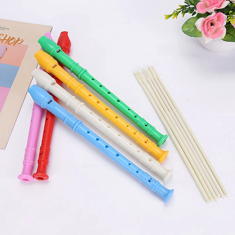 

1PC 8 Holes Plastic Recorder Long Flute Woodwind Instrument Colorful Kids Gift Flute【Random Color】
