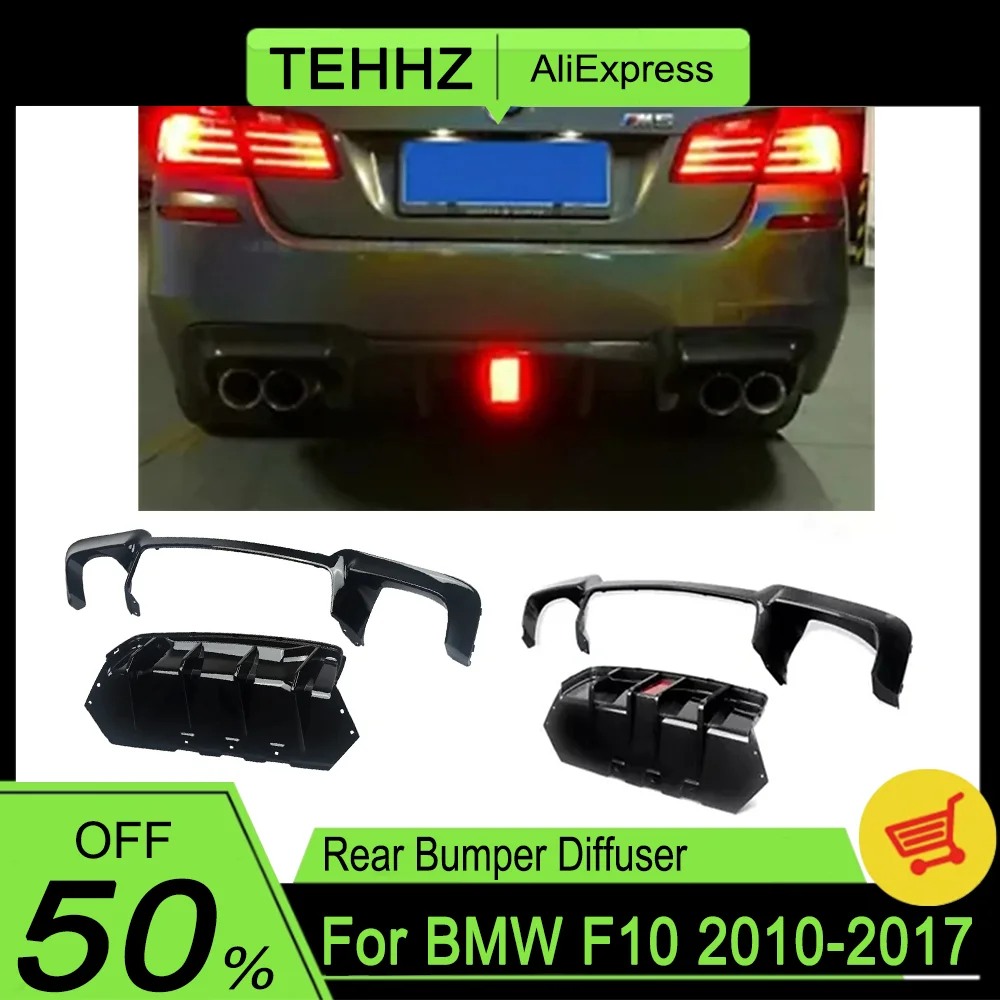 F10-Diffuser-Rear-Bumper-Lip-With-LED-Rear-Diffuser-Spoiler-For-BMW-5 ...