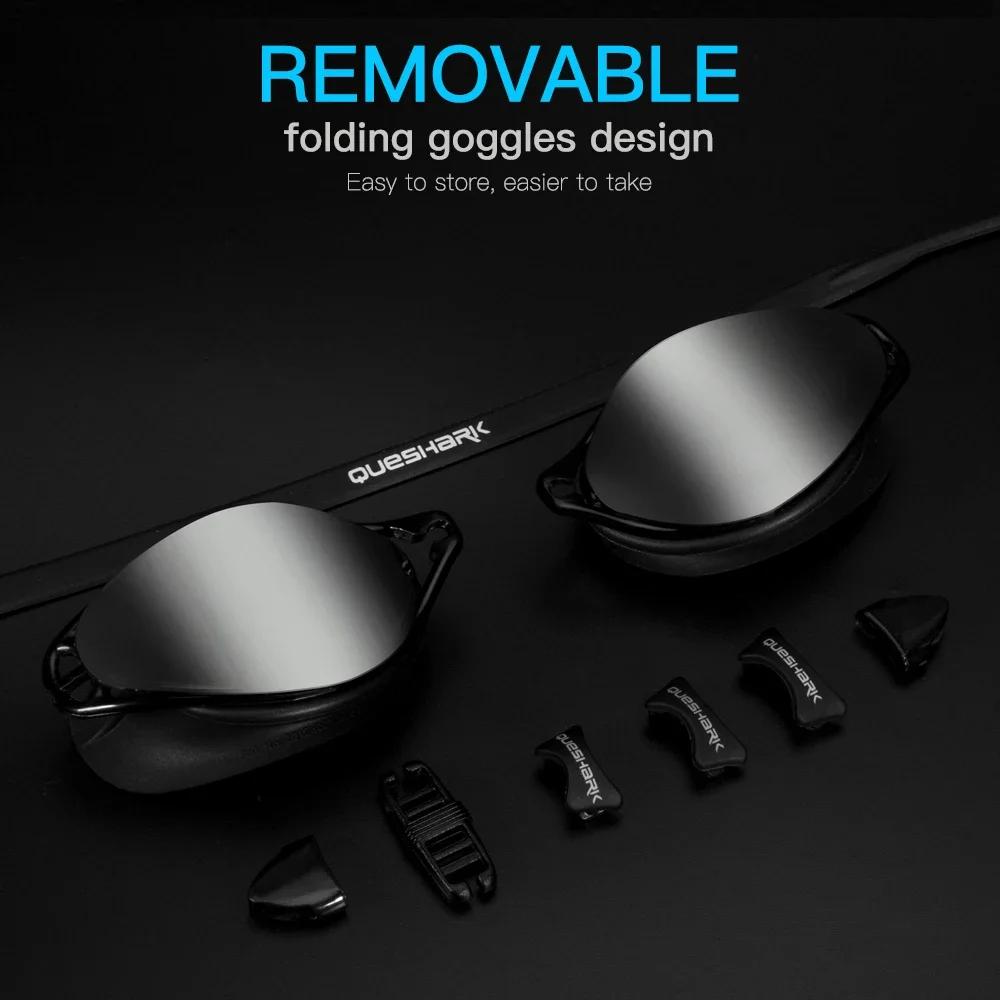 QUESHARK Adults Teens HD Anti-Fog Swimming Goggles Water Sport Diving Waterproof Swim Glasses With Portable Box Set 4