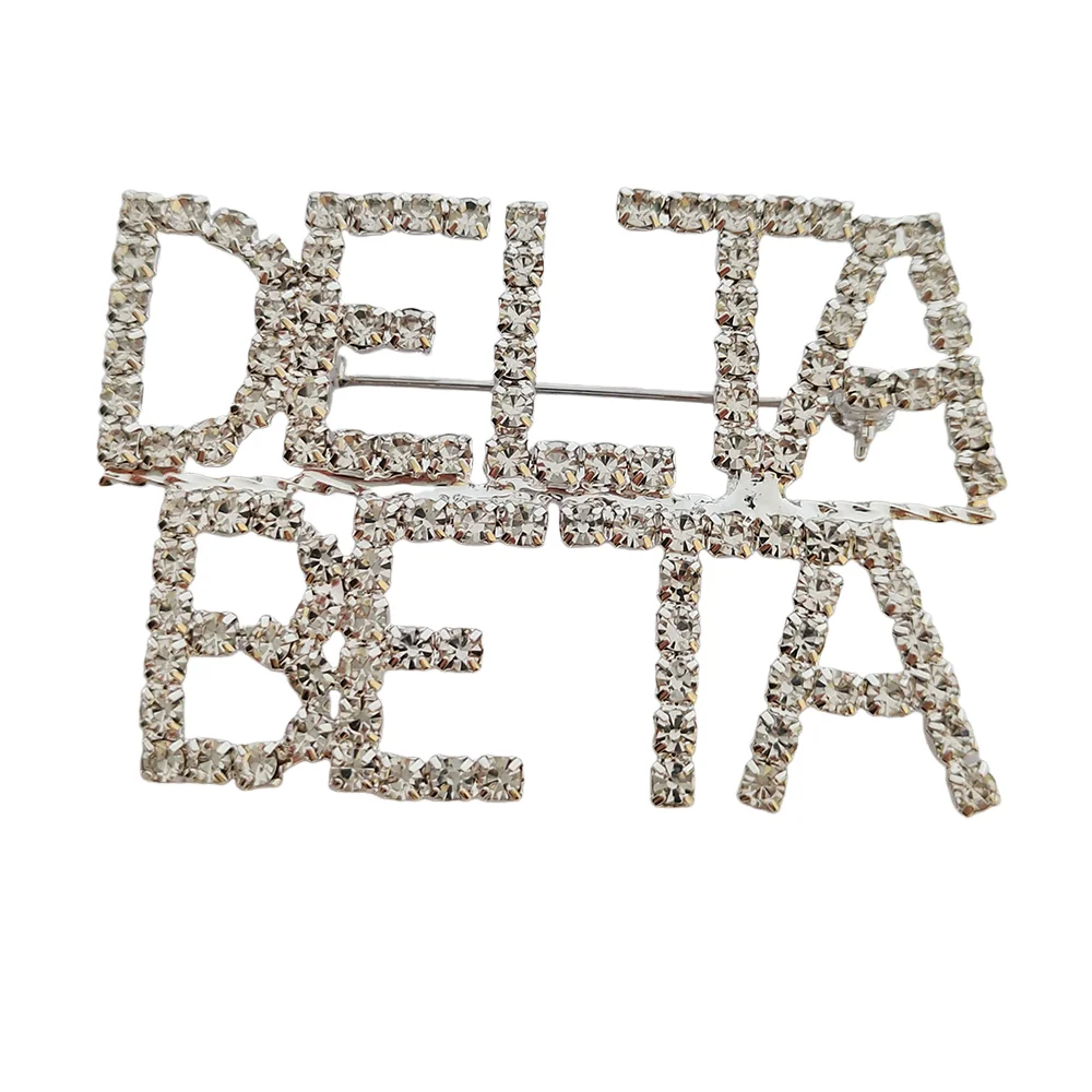 

Greek sorority letter charm rhinestone brooch