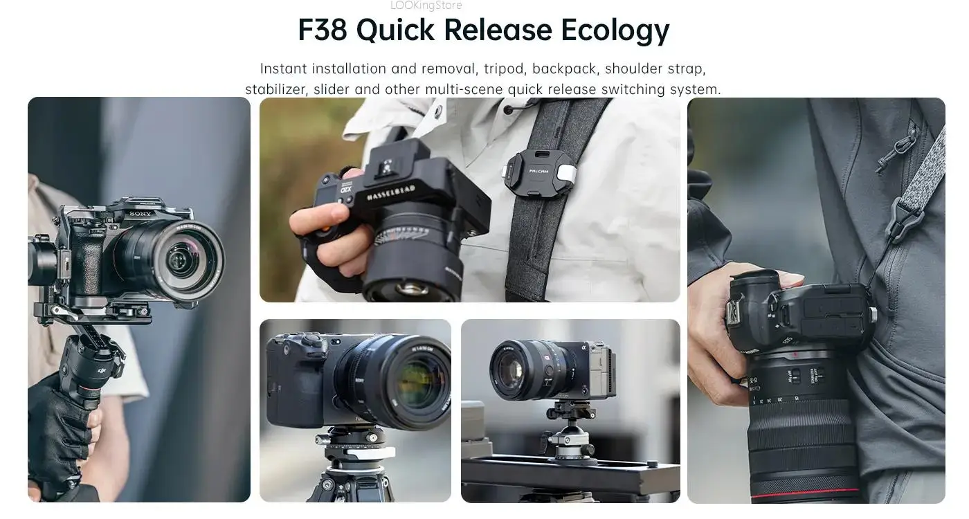 FALCAM F38 퀵릴리즈 키트, 배낭 V2 F38 B3803 F38B3803 퀵릴리즈 베이스 배낭 V2 F38B3802 카메라 스트랩 클립