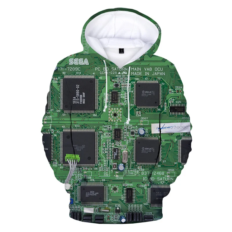 thumbnail image 1 of Sudadera con capucha gráfica de CPU con placa de circuito para hombres, sudadera con capucha con estampado de chip electrónico divertido en 3D para niños, sudadera con capucha, camisetas, 1 of 4