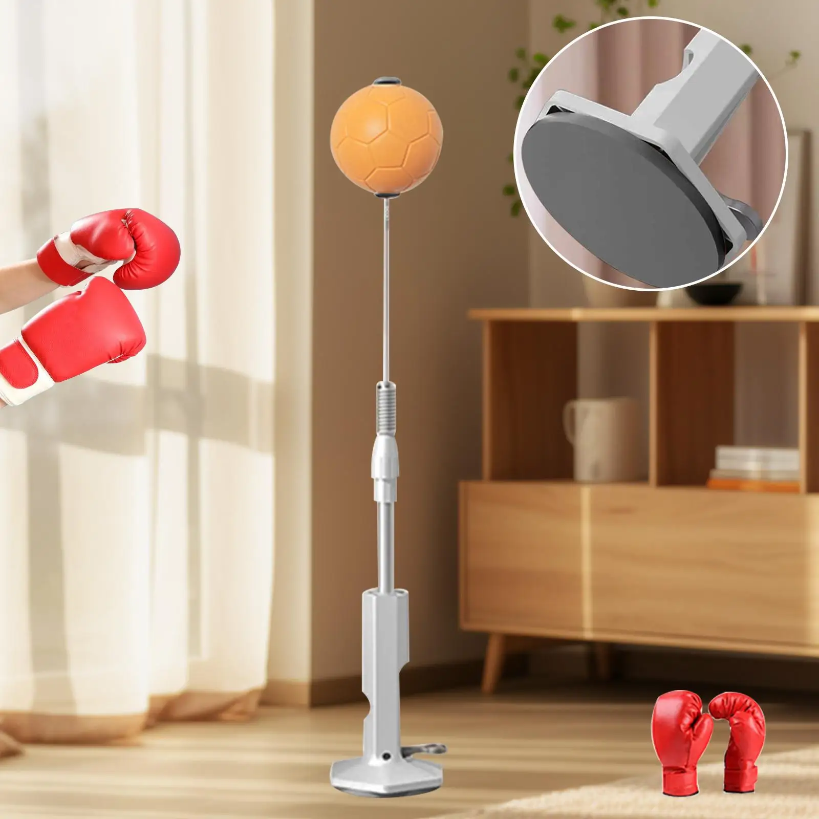 Punching Bag with Suction Cup Adjustable Height for Home Gym Fitness Workout Freestanding Punching Ball for Home Exercise Gym