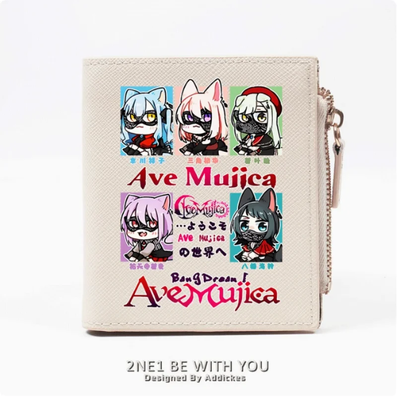 Anime BanG Dream! Ave Mujica Fashion Wallet PU Purse Card Coin Zipper Money Bag Cosplay Gift B1620