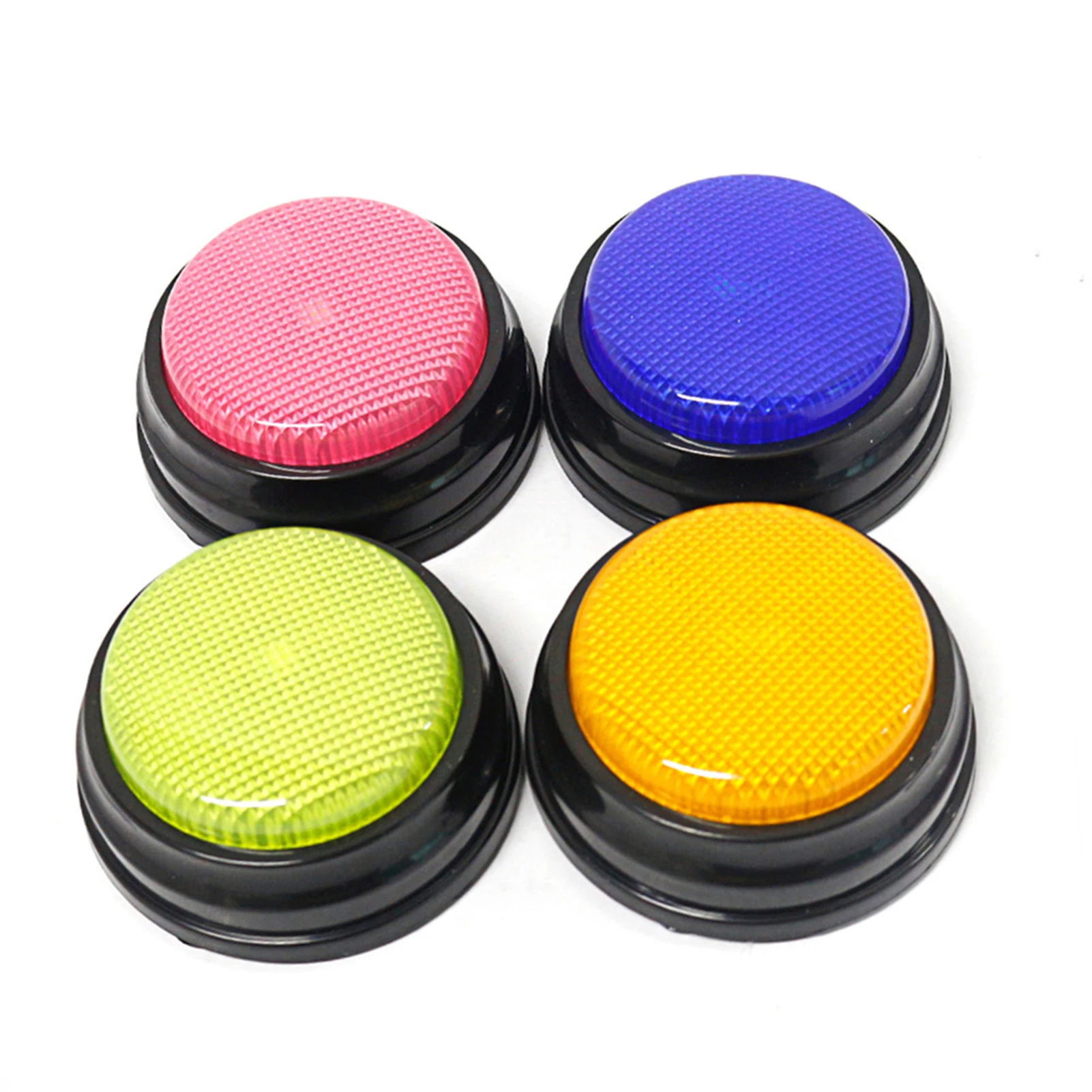 4 Stück Aufnehmbare Sprechknöpfe mit LED-Funktion Lernressourcen Buzzers Orange+Blau+Grün+Pink – Detail 7
