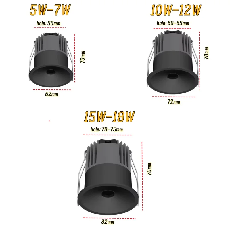 Small holes cross light Recessed Anti-glare COB spotlight micropore 5W 12W 1LED downlight Ceiling lamp 85-265V Interior lighting led downlight,recessed ceiling spotlight