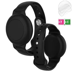 Silicone Anti - Removal Airtag Holder - Secure, Hidden Design for Kids, Pets, and Luggage (Black Waterproof)