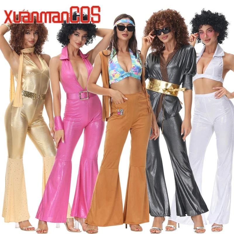 Disfraces de discoteca de los años 70 para mujer, ropa de fiesta, vestido de baile femenino, de de Halloween, traje de mujer| | - AliExpress