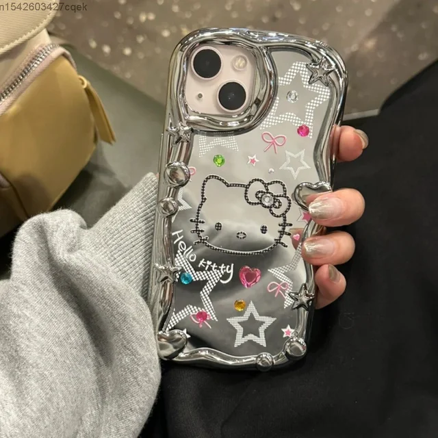 Sanrio Hello Kitty Iphone Case Y2k Fashion Star Luxury Design Cover Iphone  11 Case Iphone 12 13 14 Pro Max Protective Trend Case - AliExpress