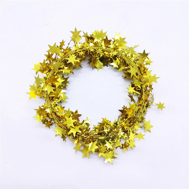 

Factory Wholesale Colorful Christmas Tree Hanging Star Pine Tinsel Garland Party Ornament