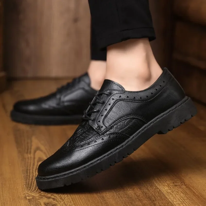 Dress Shoes New In Male Casual Shoe Brogue Men's Leather Business Formal Shipping Free Cheap Clearance Low Price Delivery Adults
