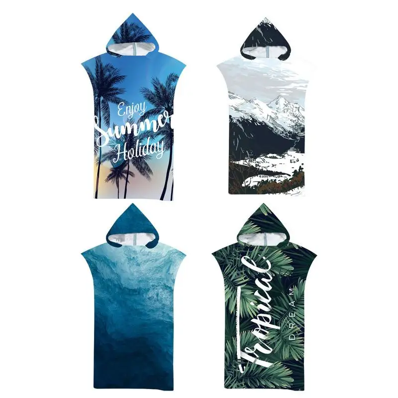 

Модное пончо для серфинга, мужское пончо из микрофибры, сменный Халат с капюшоном, унисекс, уличное полотенце для плавания, подогреватель для серфинга и дайвинга