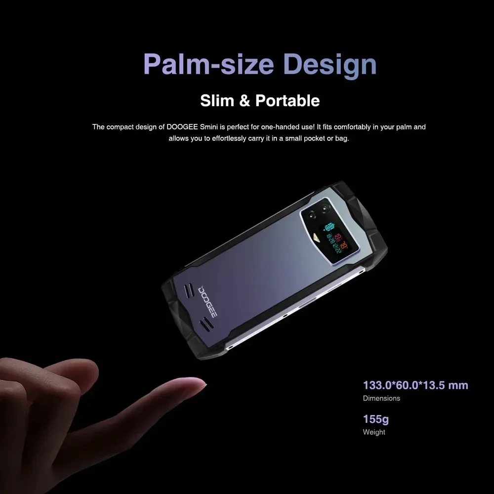 DOOGEE Smini Rugged Phone 4.5 Inch 15GB RAM+256GB ROM qHD