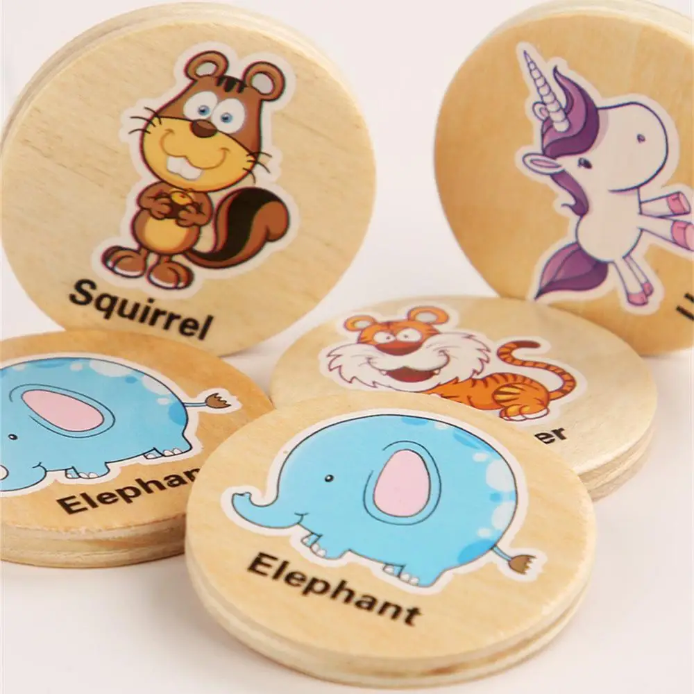 1~10PCS Kids Cartoon Memory Chess Thinking Training Find The Same Pattern Puzzle Game Baby Wooden Toys for Children Educational