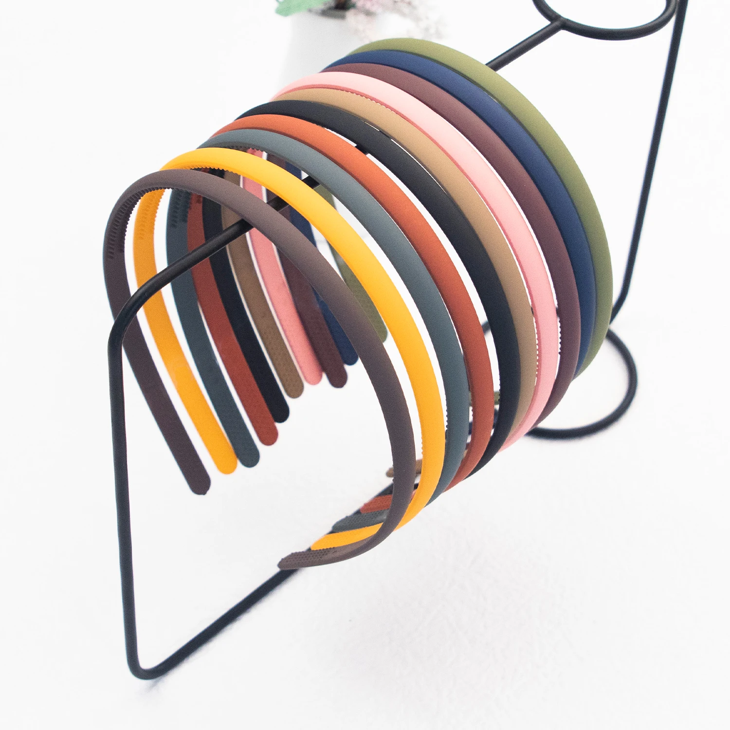 5 stücke/10 stücke Frauen Kunststoff Stirnbänder 0,8 cm Dünne Plain Matte Haarbänder Nicht-slip Haar Hoops für Mädchen Täglichen Verschleiß – Detail 3
