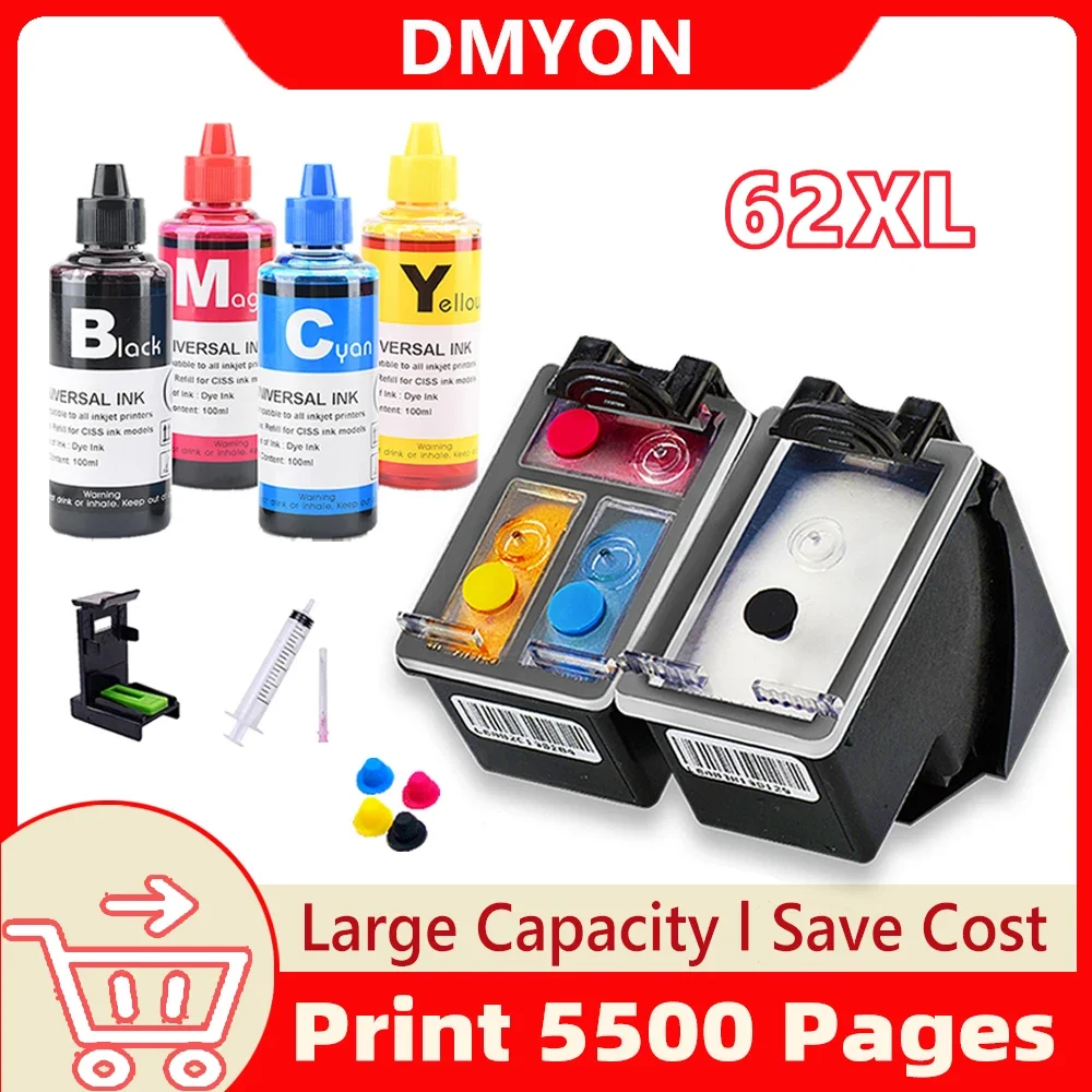 Cartucce Dmyon 62Xl Per Inchiostro Stampante Compatibile Per Hp62 Envy 5640 5642 5643 5644 5645 5646 5660 5661 5663 5664 5665 7644 7645