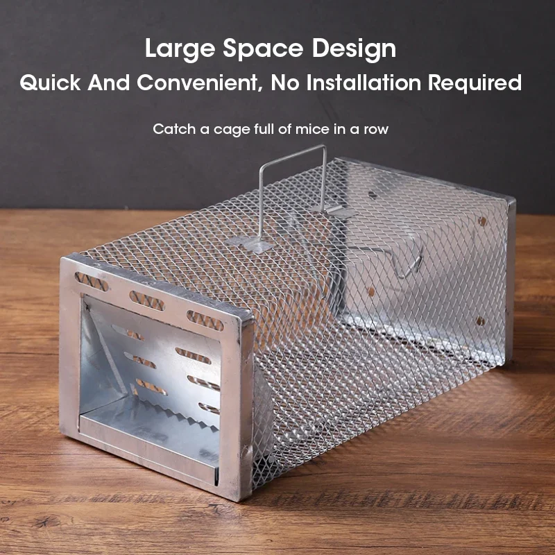 Mouse Catcher Trap 1Pc Home Gardening Mouse Trap Galvanized Material High Sensitivity Capture Large Cage