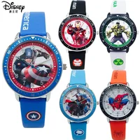 Disney Avengers Spider-Man Iron Man Hulk Cartoon Children's Watch Student Waterproof Quartz Watch festival Birthday Gifts Toys