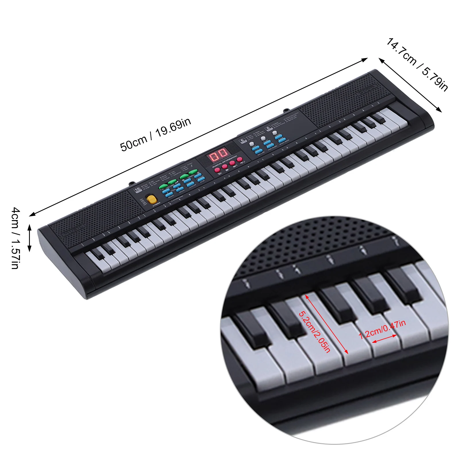 Keyboard Piano Instrument 61 Keys Electric Digital Multifunctional with Microphone MQ6186