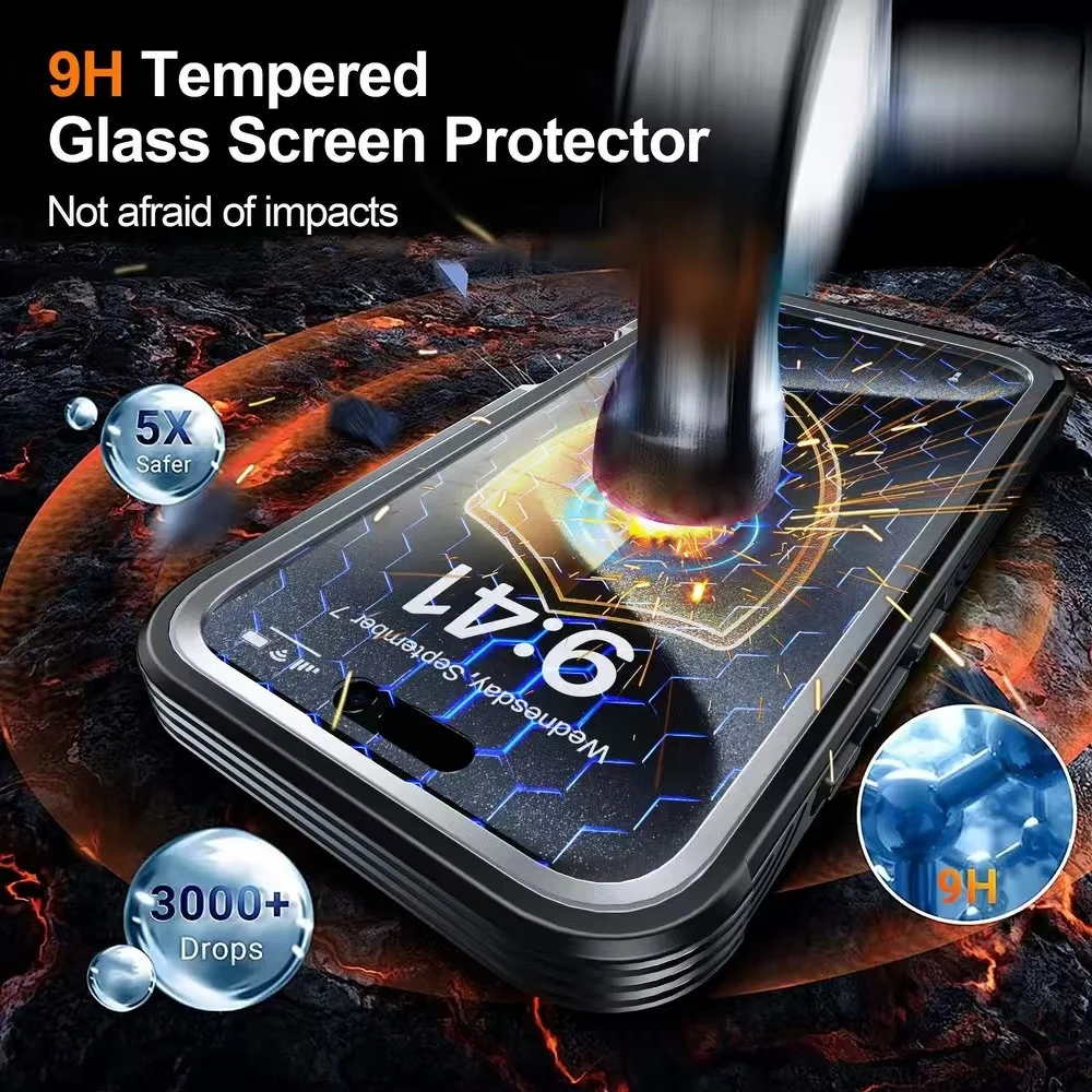 Enhanced Outdoor Dropproof Waterproof Magnetic Dustproof Transparent Phone Case