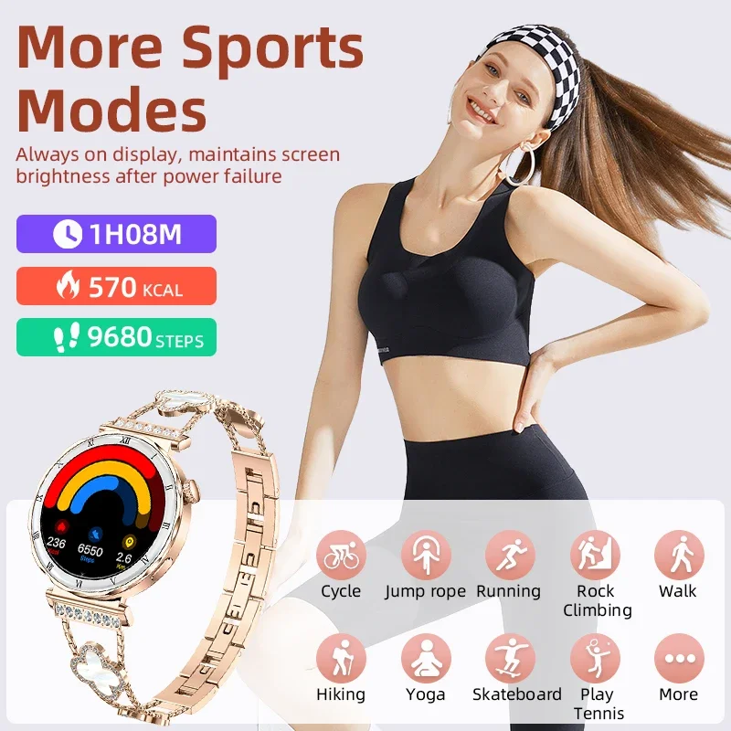 LIGE Smart Watch Women 1.19" AMOLED Bluetooth Call Smart Watches Sport Waterproof Fitness Bracelet Laides Heart Rate Smartwatch