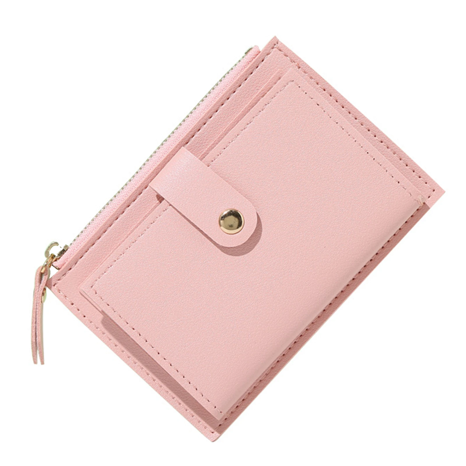 

Simple Coin Purse Wallet with Flip Cover and Metal Buckle for Daily Working Studying