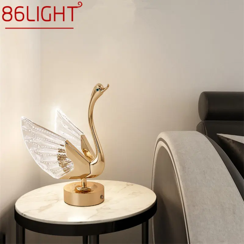 

86LIGHT Modern LED Swan Rechargeable Table Lamp Creative Design Desk Light Decor For Home Living Room