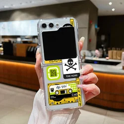 Mix Labels Collage Stickers Shockproof Hard Phone Cover - Galaxy Z Flip5 (-1)