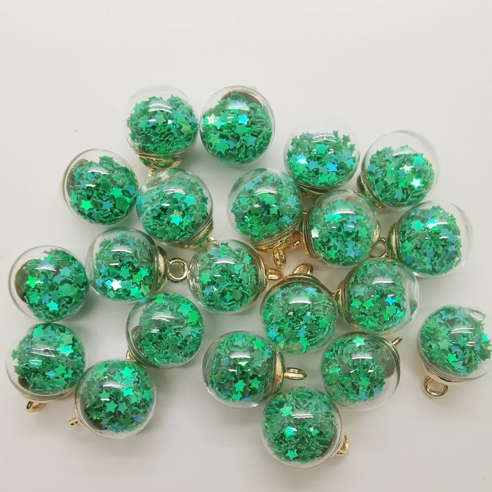 Enhanced Mini Glass Bottles with Star Pendants for Jewelry Making, Set of 10
