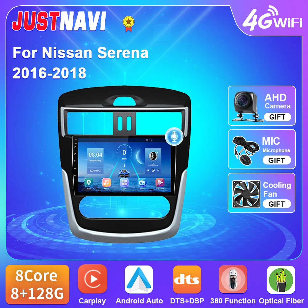 

JUSTNAVI Car Radio For Nissan Serena 2016 -2018 Multimedia Video Player Navigation 4G WIFI BT GPS DSP RDS Carplay Android 2 Din