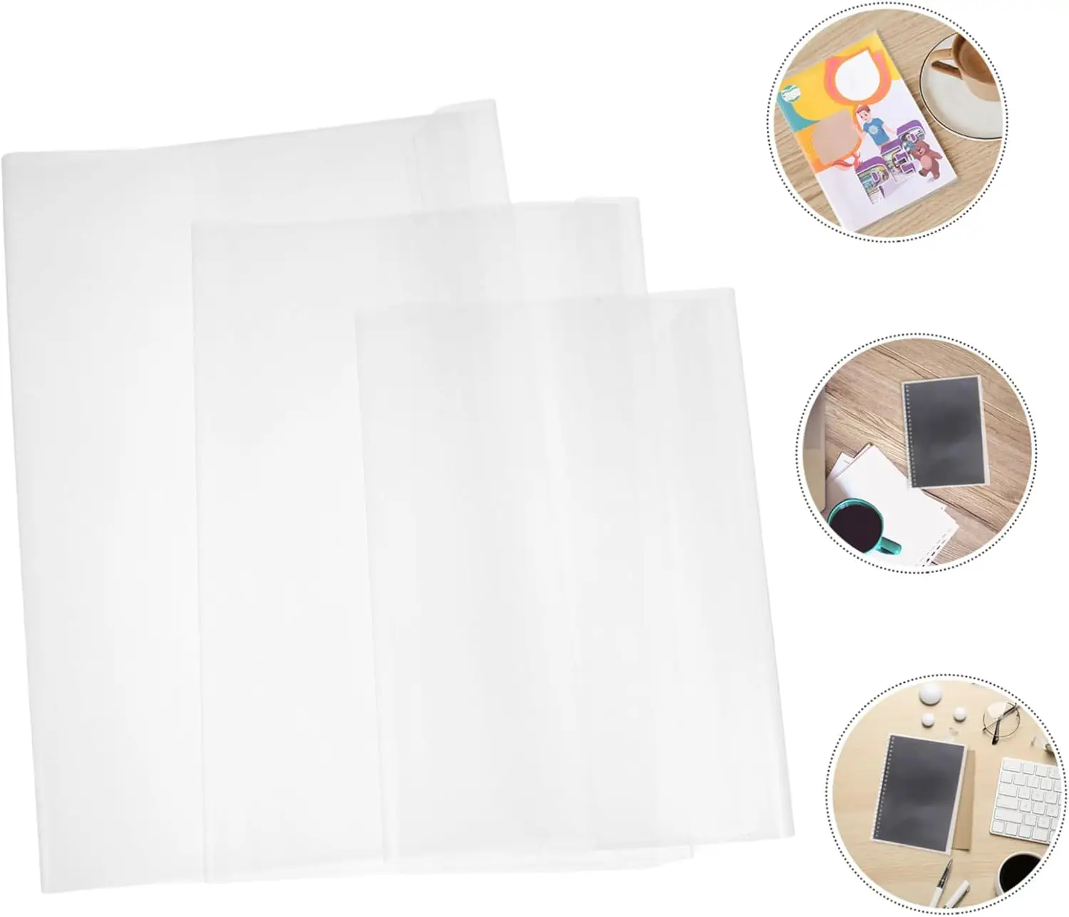 10-30PCS Transparent Book Covers Portable Self-Adhesive Closure Waterproof Textbooks Protective Cover Skin A4/16K/22K Student - 6