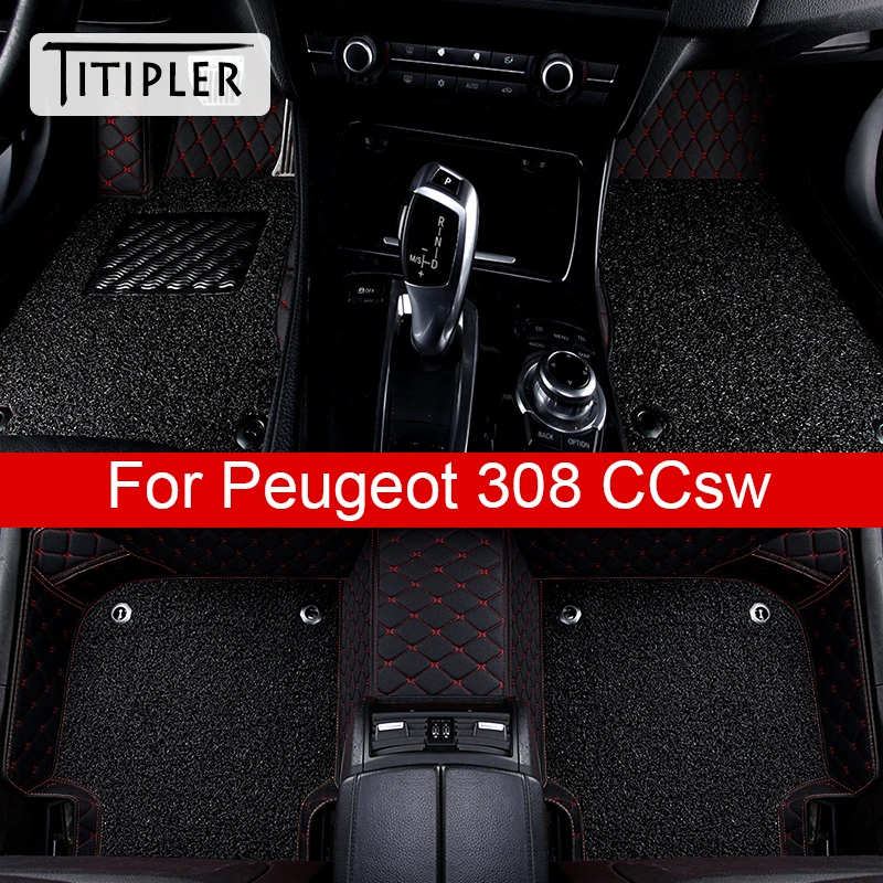 Titipler Car Floor Mats For Peugeot 308cc 308sw Foot Coche Accessories