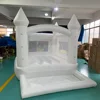 Inflatable Jumping Castle 3.7*2.7*2.6M White Bounce House For Kids Bouncy House White For Children With Blower Slide Outdoor Toy 2