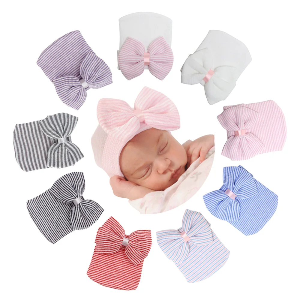 

Wholesale new baby hat the baby hat big bowknot knitted turtleneck cap the spring and autumn period and the lovely hat
