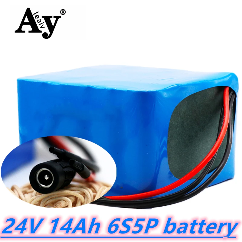 

E-bike 24v lithium battery 14Ah 6S5P 18650 lithium ion battery pack 25.2v 14000mAh electric scooter moped Rechargeable