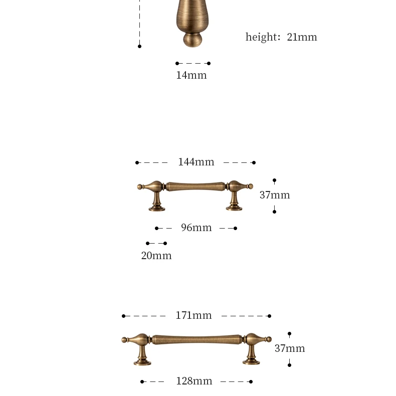 wardrobe knob brass brushed antique finish