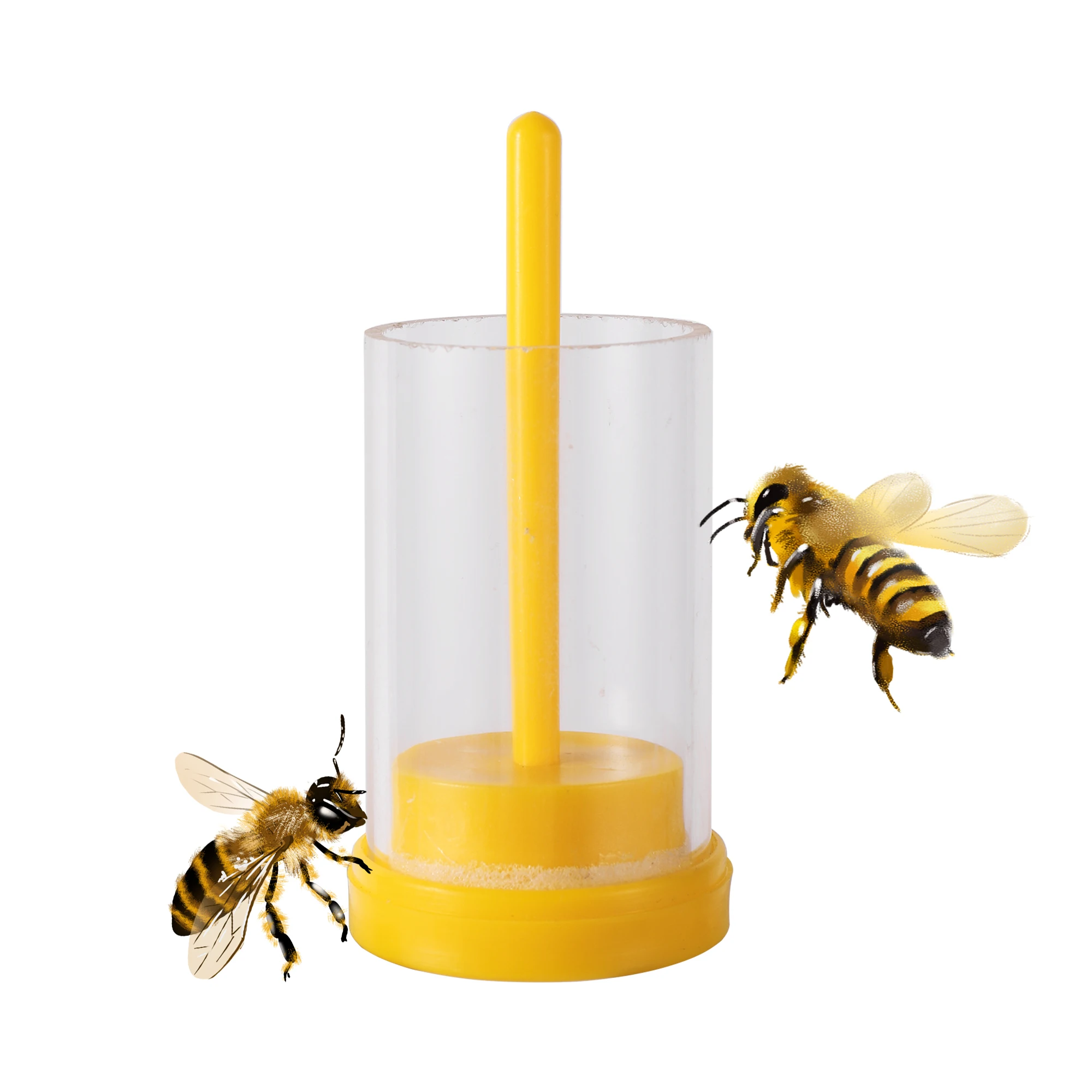Beekeeping Queen King Bee Marking Rearing Marker Label Marker Yellow Plastic Bottle Insect Bees Farm Identification Tools 1 Pc beekeeping tools beekeeping accessories