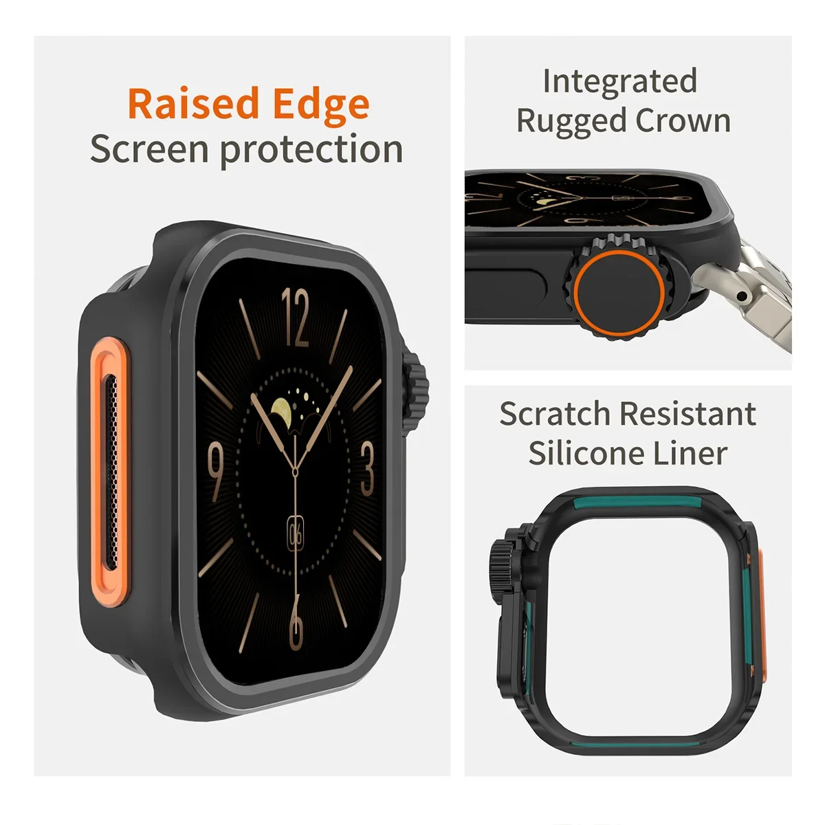 Enhanced Aluminum Alloy Protective Frame for Smartwatch - Metal & Plastic Case Cover