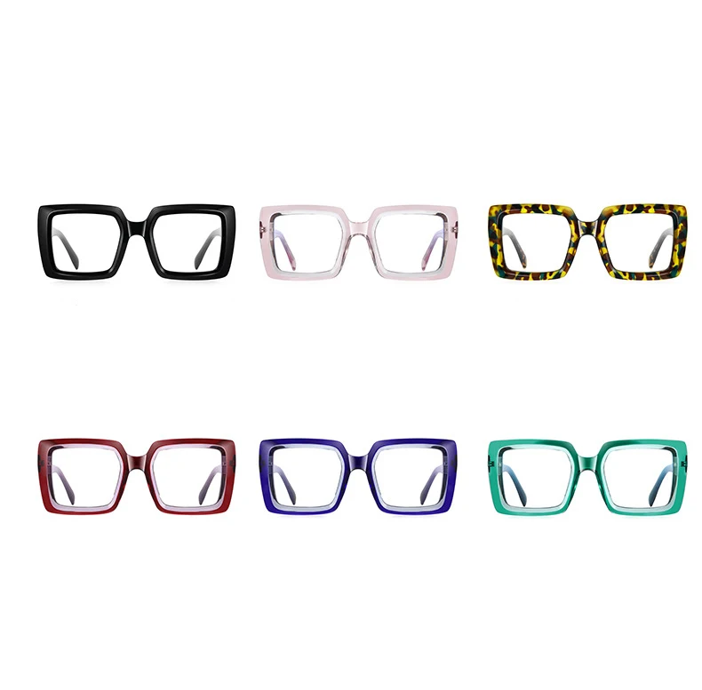 R57377 quadratische große Rahmen Lesebrille Trend Feder scharnier optische presbyopische Brille diopt risch 50 200 300 – Detail 8