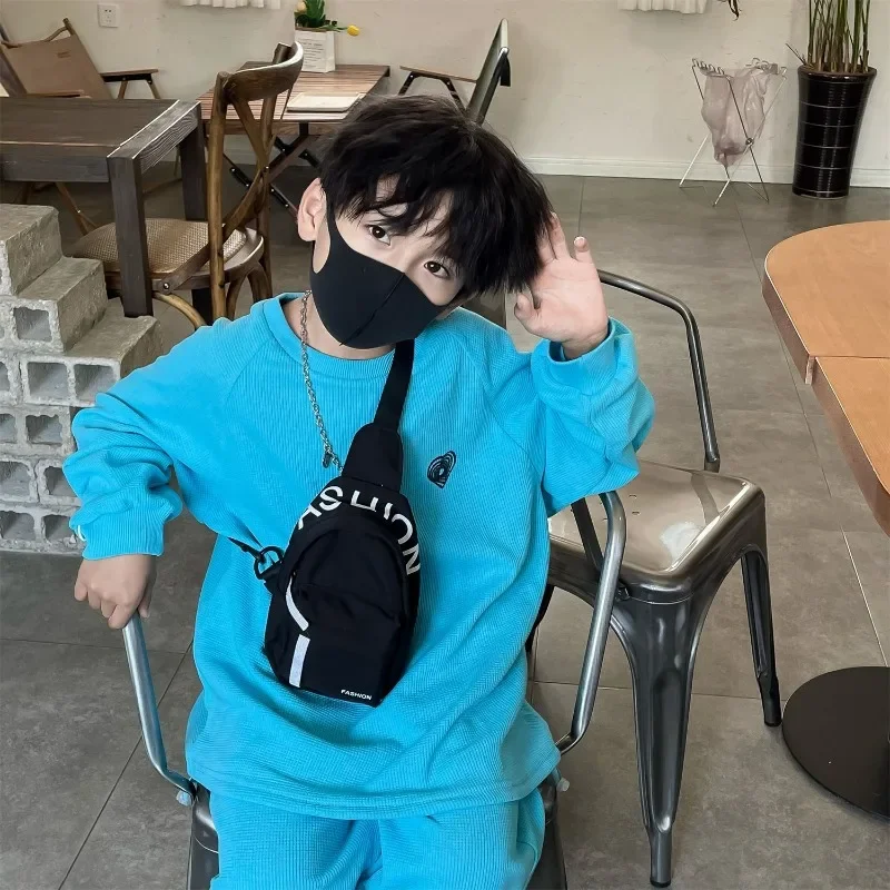 Crossbody Bag Letter Waistbag for Boy Children Casual Pure Color Cute Bag for Girl Adjustable Belt Kids Shoulder Bags, crossbody bags,waist packs