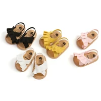Summer New Baby Girl Sandals Baby Shoes Cute Ruffle Flats Non-Slip Soft Sole Newborns First Walkers Beach Infant Sandals 2