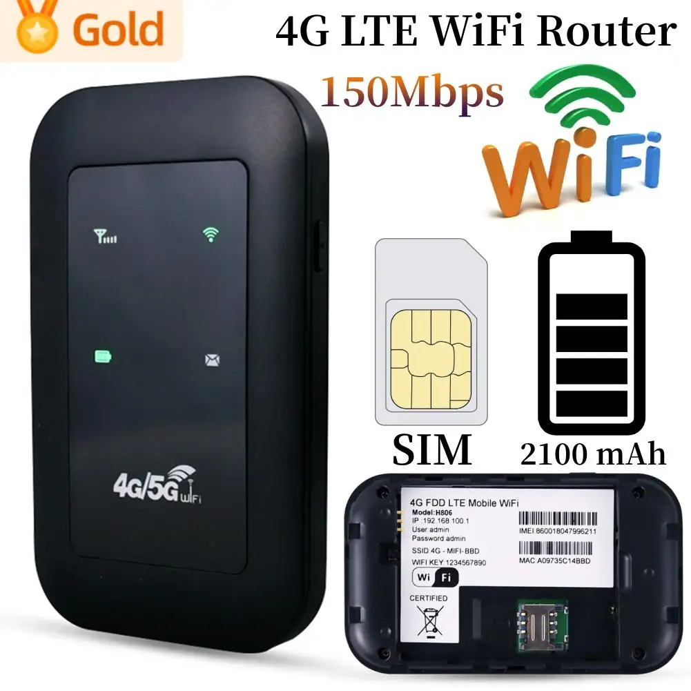 4G LTE WiFi Router 150Mbps Repeater Signal Amplifier Network Expander Mobile Hotspot Wireless Mifi Modem SIM Card Slot wifi router