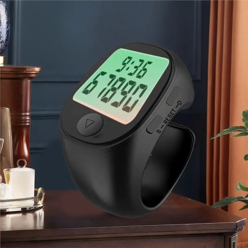 【GIFT】LCD Digital Counter Smart Electronic Muslims Tasbeeh Finger Counter For Prayer Time Reminder Waterproof 4