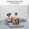 Delta Children Perfect Extra Wide Convertible Sofa to Lounger-Comfy 2-in-1 Flip Open Couch/Sleeper for Kids, Grey 4