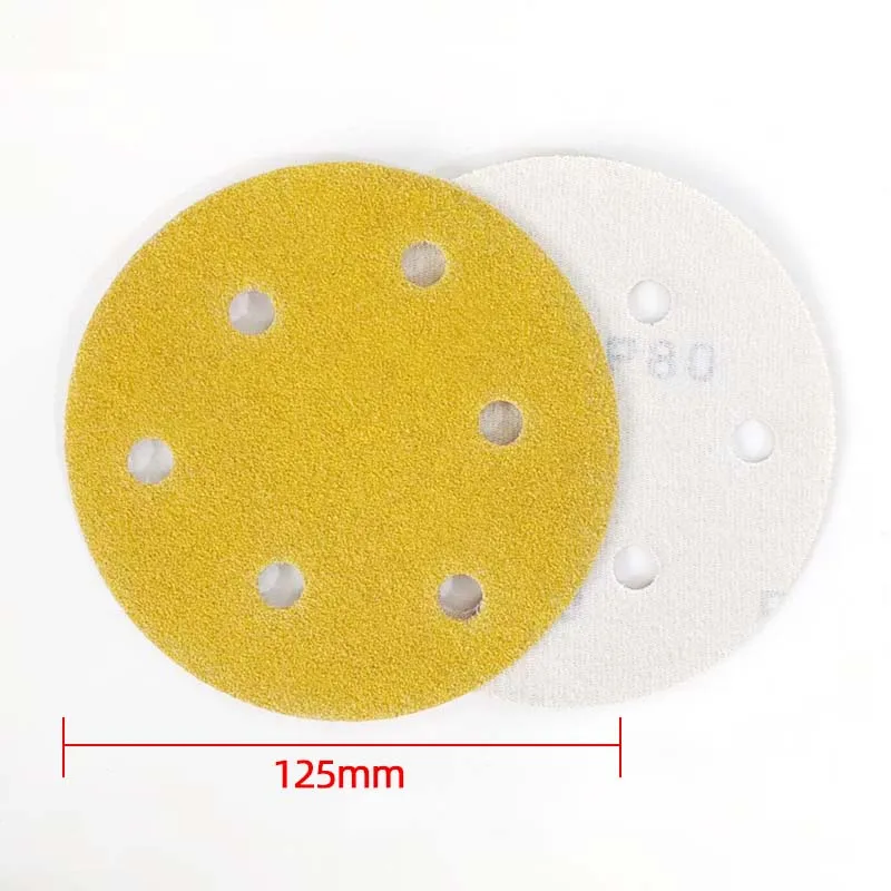 

5 Inch 125MM 6 Holes 80-600 Grits Hook and Loop Aluminum Oxide Wet&Dry Sandpaper Sanding Disc for Car Wood Auto Paint