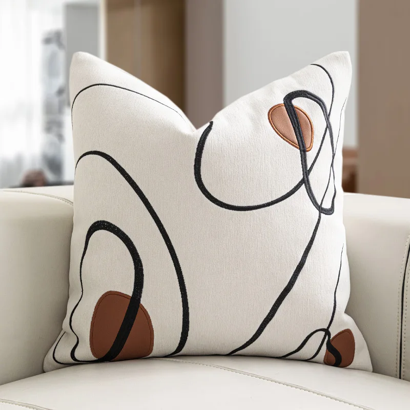 

Cushion Cover Modern Art Abstract Stripe Light Luxury Soft Fabric Bedroom Sofa Waist Pillow Case Home Decoration Fashion 45*45