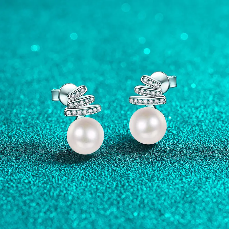Risparmia alla grande su Orecchini Per Perle Di Perle Coltivati In Acqua Dolce Orecchini Da Sposa In Argento Sterling Con Perla Coltivata 9mm